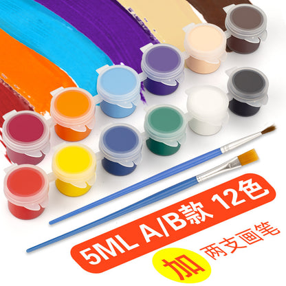 Factory Direct sales 3ml acrylic pigment strip 6 colors 12 colors Siamese suit Children diy handmade graffiti plaster painting