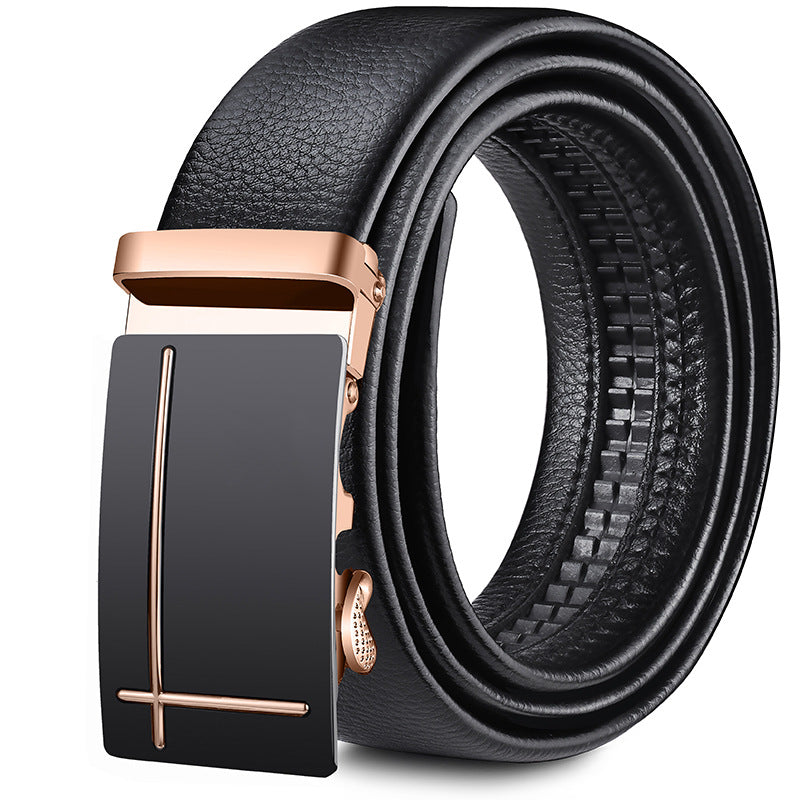 [Factory direct sales] men's belt soft leather automatic buckle casual all-match jeans belt men's belt wholesale