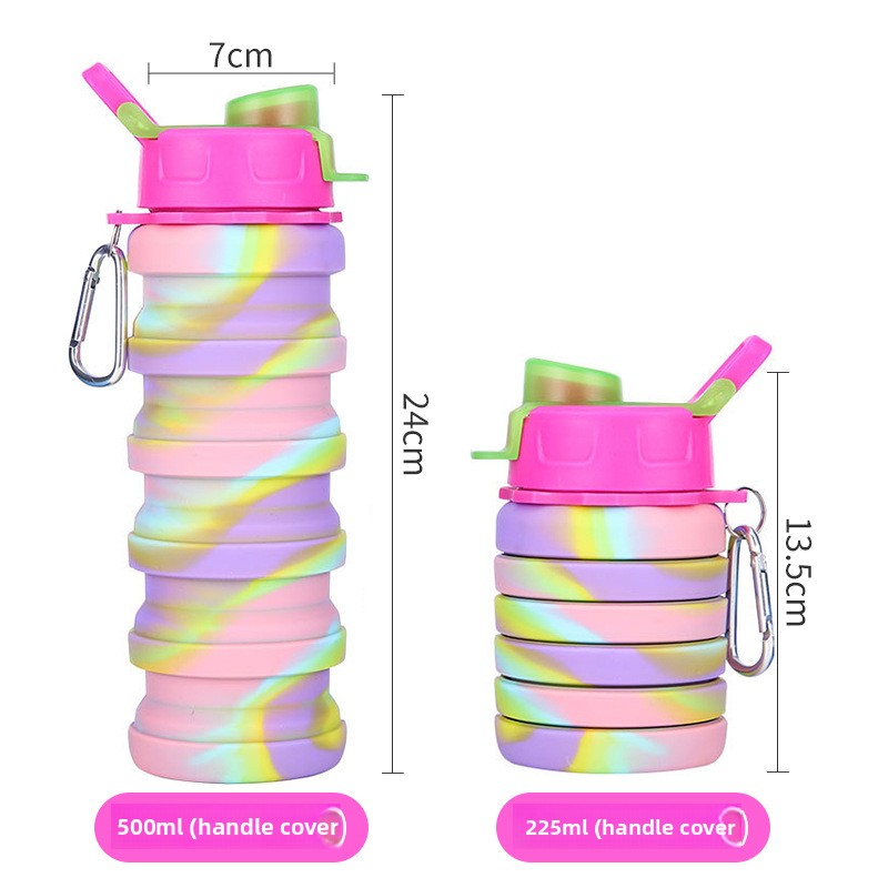 Factory Direct Sales Outdoor Sports Food Grade Silicone Foldableing Water Cup Telescopic Cup Water Bottle