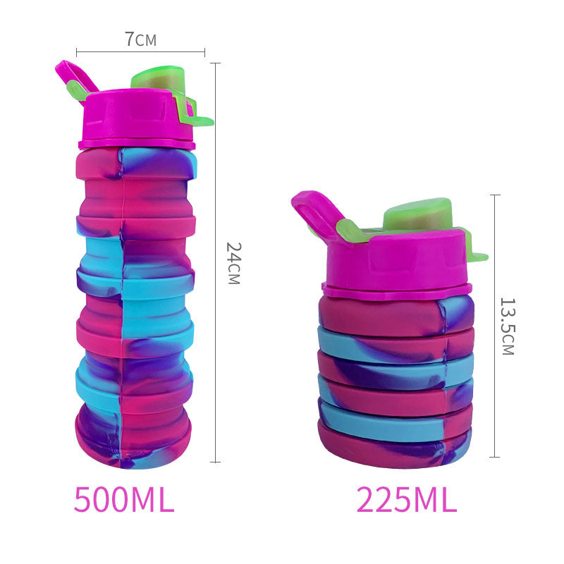 Factory Direct Sales Outdoor Sports Food Grade Silicone Foldableing Water Cup Telescopic Cup Water Bottle