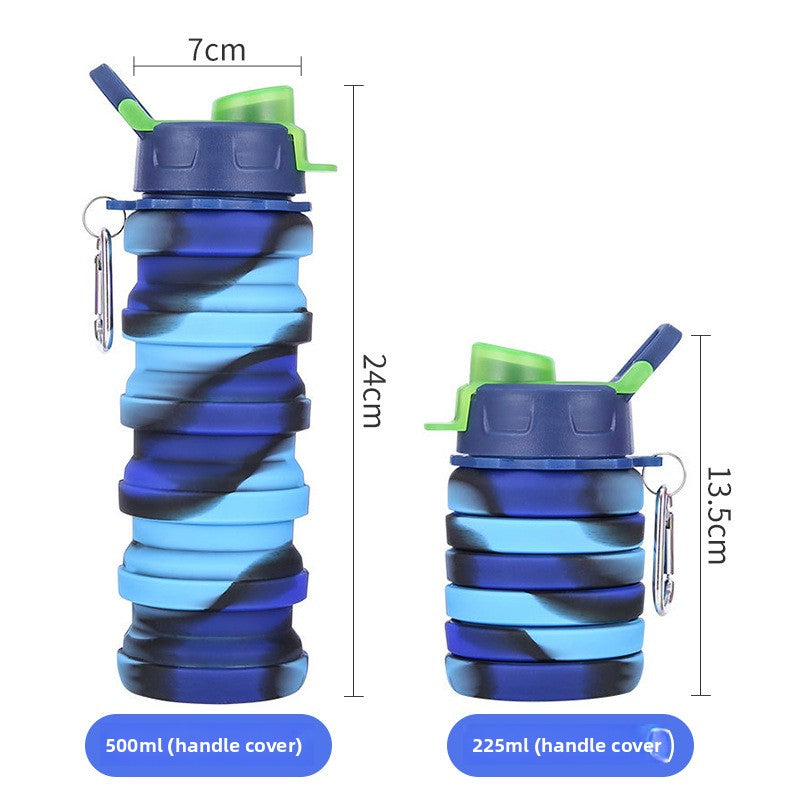 Factory Direct Sales Outdoor Sports Food Grade Silicone Foldableing Water Cup Telescopic Cup Water Bottle