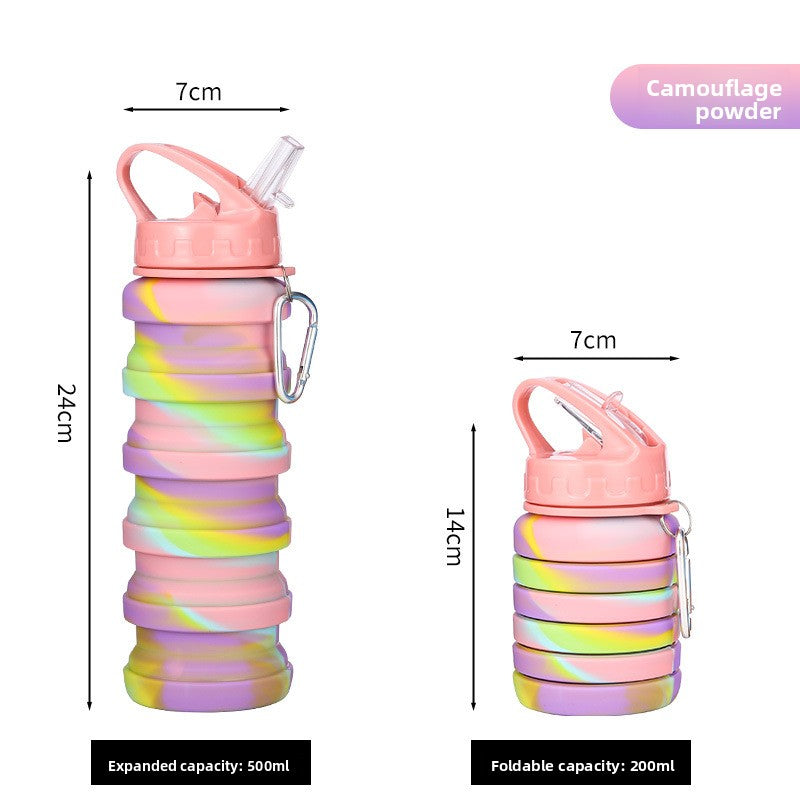 Factory Direct Sales Outdoor Sports Food Grade Silicone Foldableing Water Cup Telescopic Cup Water Bottle