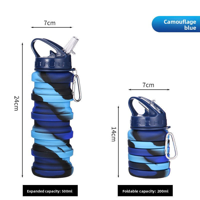 Factory Direct Sales Outdoor Sports Food Grade Silicone Foldableing Water Cup Telescopic Cup Water Bottle