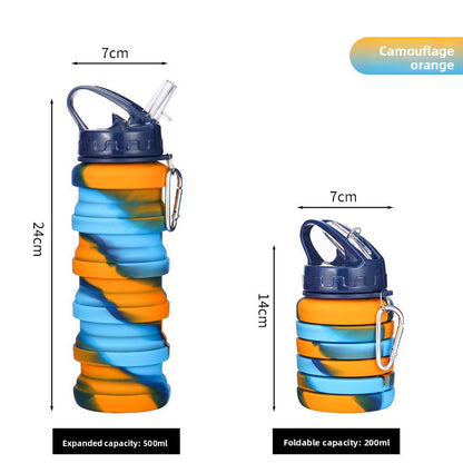 Factory Direct Sales Outdoor Sports Food Grade Silicone Foldableing Water Cup Telescopic Cup Water Bottle
