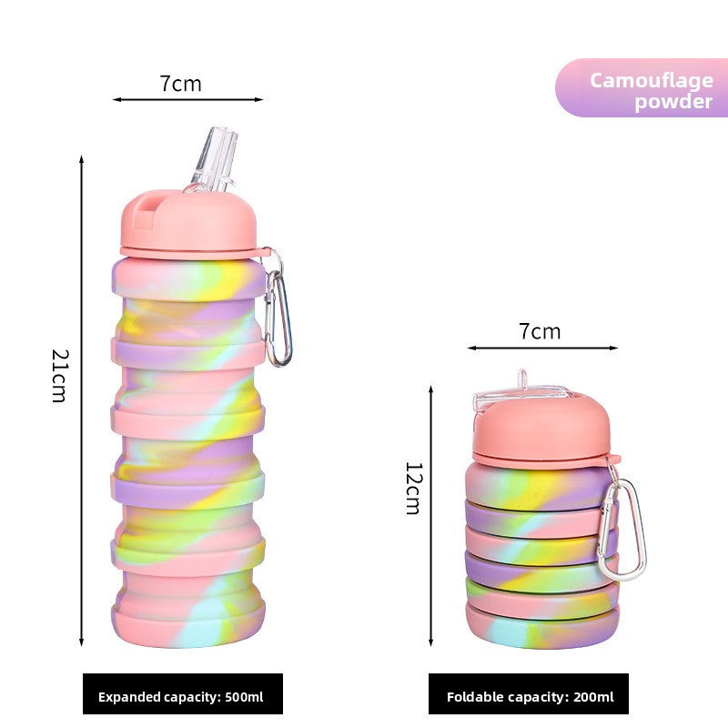 Factory Direct Sales Outdoor Sports Food Grade Silicone Foldableing Water Cup Telescopic Cup Water Bottle