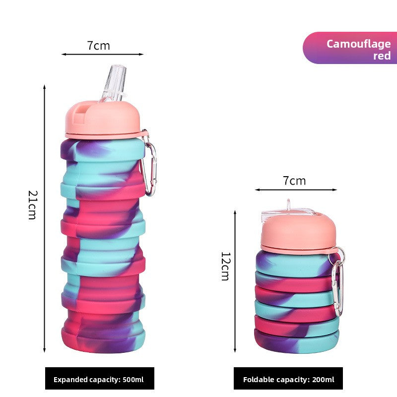 Factory Direct Sales Outdoor Sports Food Grade Silicone Foldableing Water Cup Telescopic Cup Water Bottle