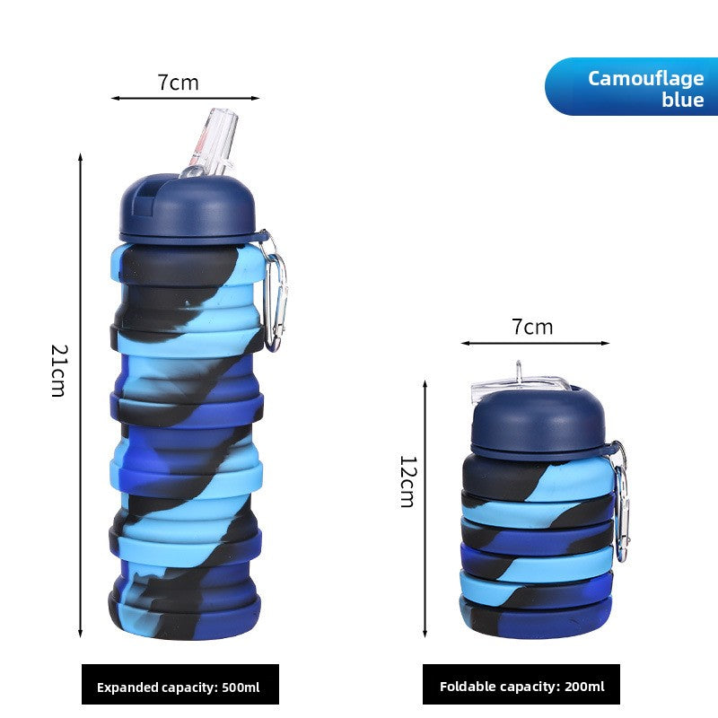 Factory Direct Sales Outdoor Sports Food Grade Silicone Foldableing Water Cup Telescopic Cup Water Bottle