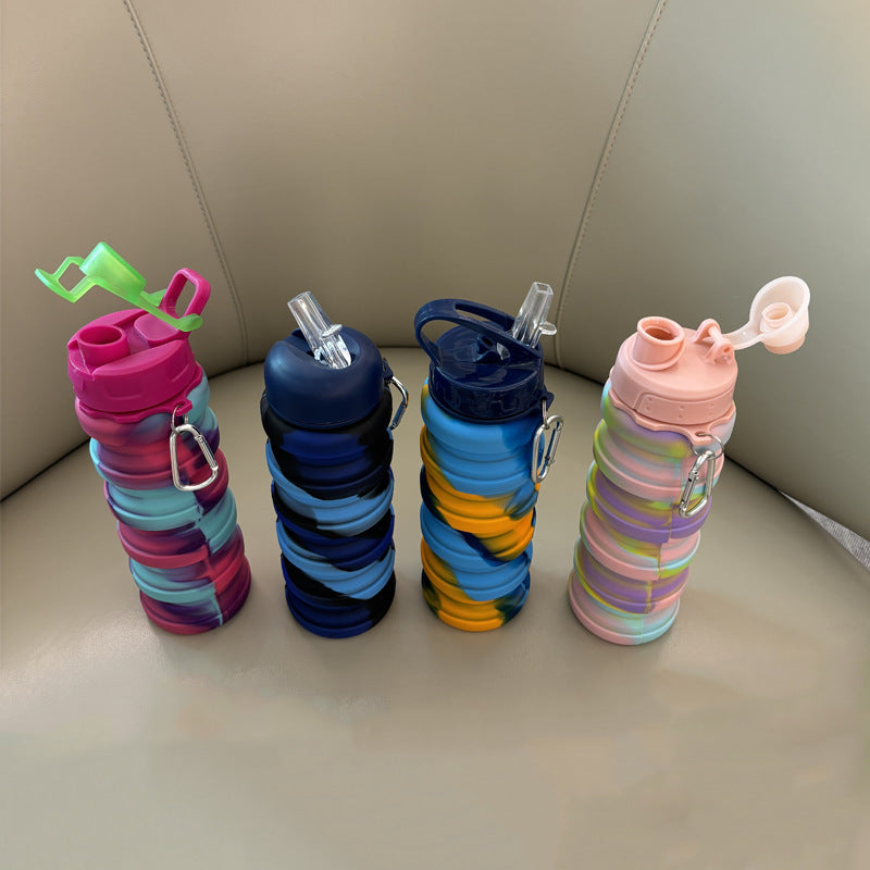 Factory Direct Sales Outdoor Sports Food Grade Silicone Foldableing Water Cup Telescopic Cup Water Bottle