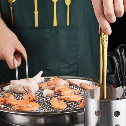 Factory direct supply Korean barbecue clip Golden buffet food steak extended barbecue clip