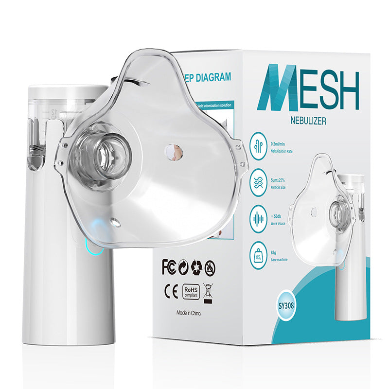 Factory Portable W301 Medical-Grade Electronic Atomizer for Children and Adults, Micro-Mesh Foreign Trade English Package Handheld Atomizer