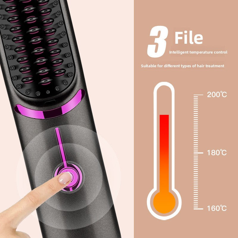 Factory Wireless hair straightener USB charging hair comb straight dual-use hair straightener big wave egg roll hair curler