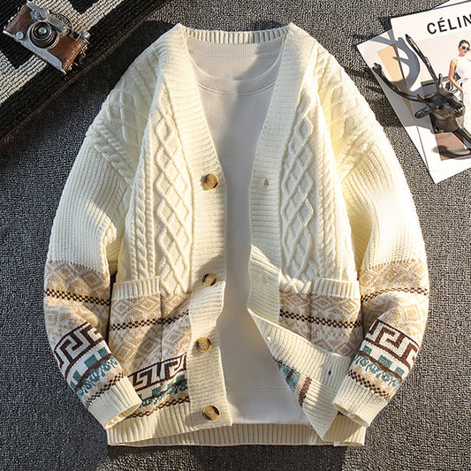 Fair Isle Jacquard Knitted Sweater Men