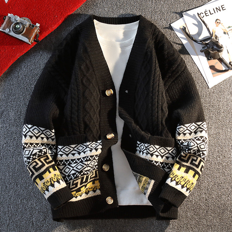 Fair Isle Jacquard Knitted Sweater Men