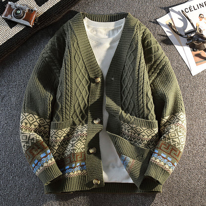 Fair Isle Jacquard Knitted Sweater Men
