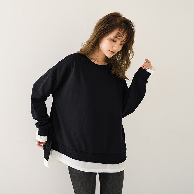 Fake two-piece stitching long sleeve