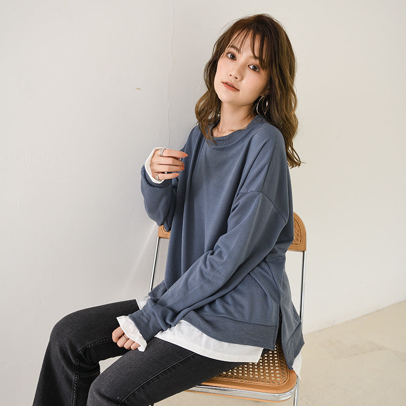 Fake two-piece stitching long sleeve