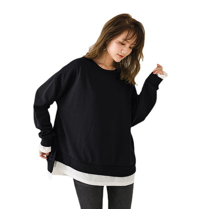 Fake two-piece stitching long sleeve
