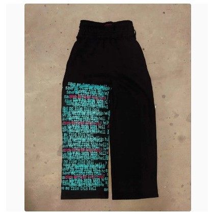 Fake Two-Piece Wide-Leg Print Pants