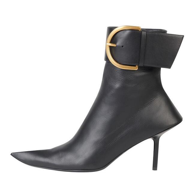 Fall high-heeled pointed-toe short boots