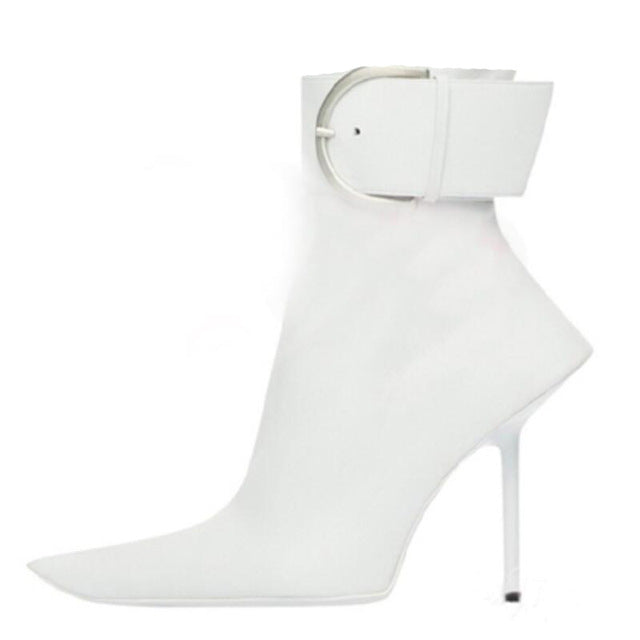 Fall high-heeled pointed-toe short boots