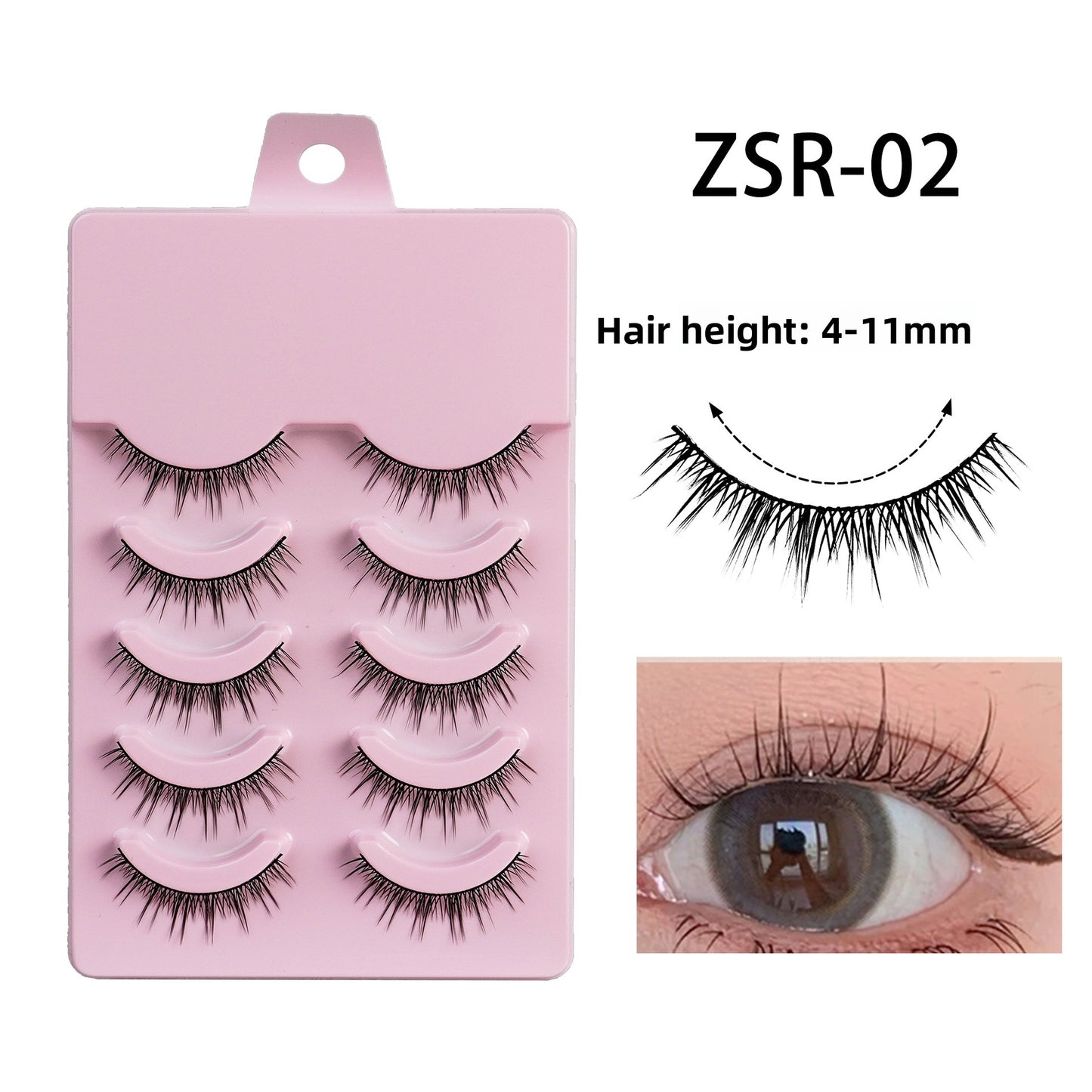 False Eyelashes Full Hard Stem Natural Look