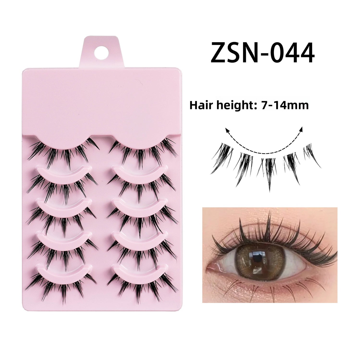 False Eyelashes Full Hard Stem Natural Look