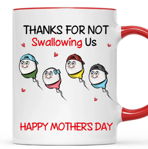 Family Cartoon Heart Design Ceramic Mug