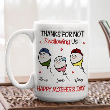 Family Cartoon Heart Design Ceramic Mug