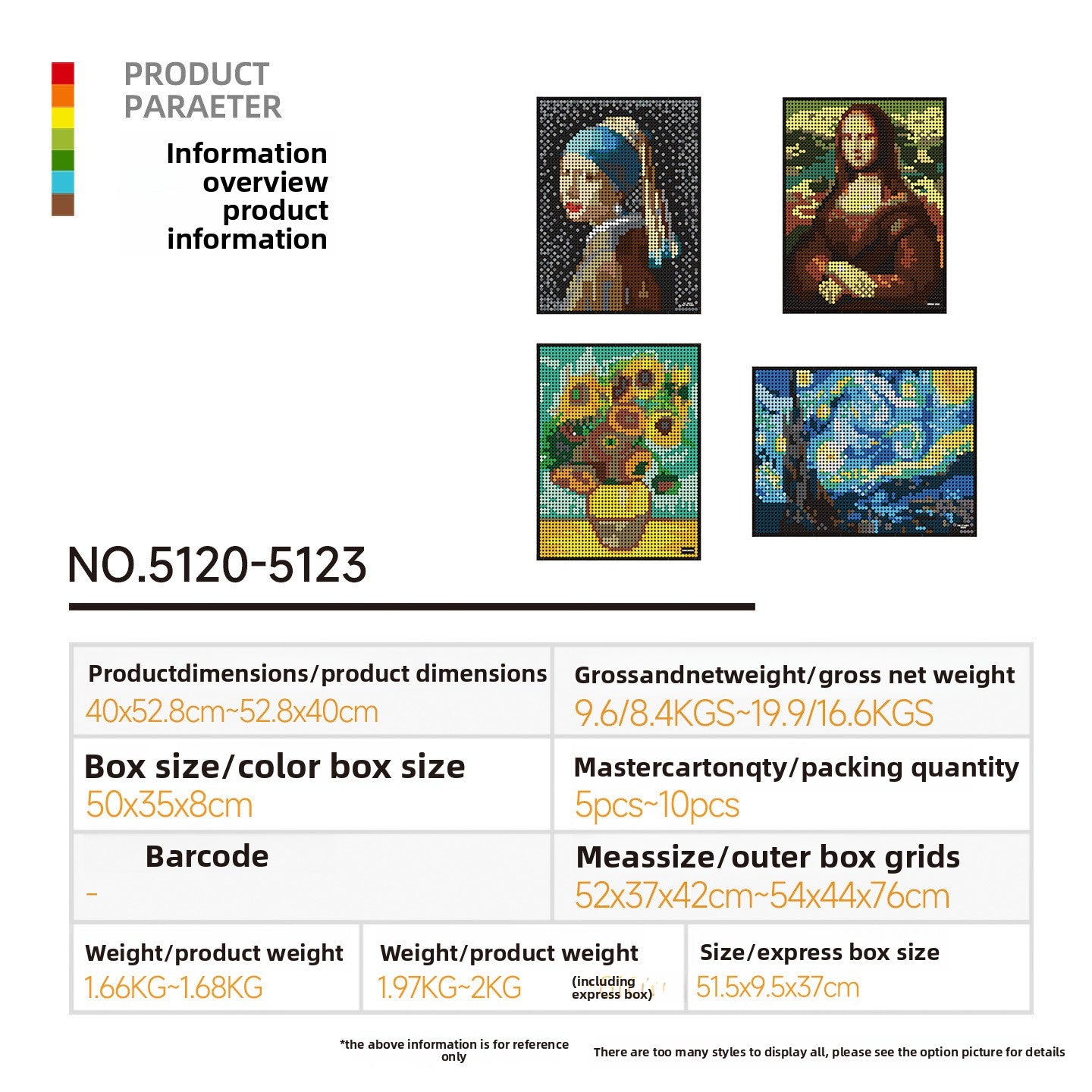 Famous Paintings Small Granular Building Blocks