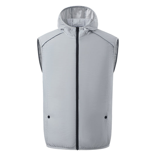 Fan Cooling Work Vest with Reflective Strips for Outdoor Summer Use