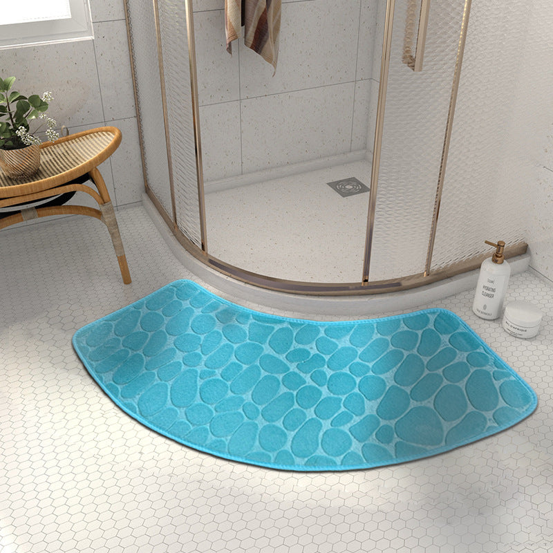 fan-shaped bathroom floor mat