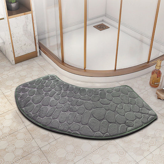 fan-shaped bathroom floor mat