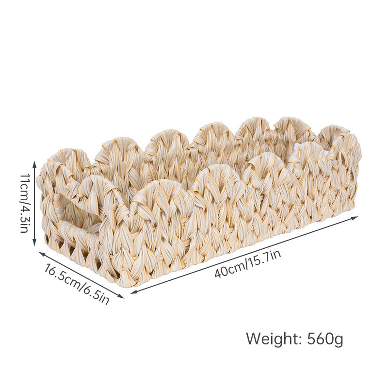 Fan-Shaped Woven Storage Basket with Handle