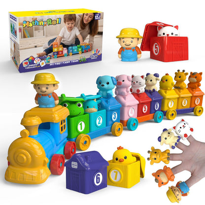 Farm Animal Train Building Blocks Toy