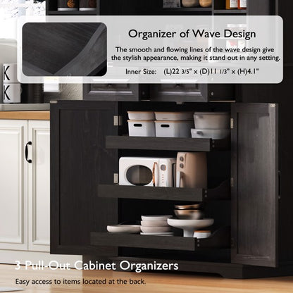 Farmhouse-style embossed textured storage cabinet