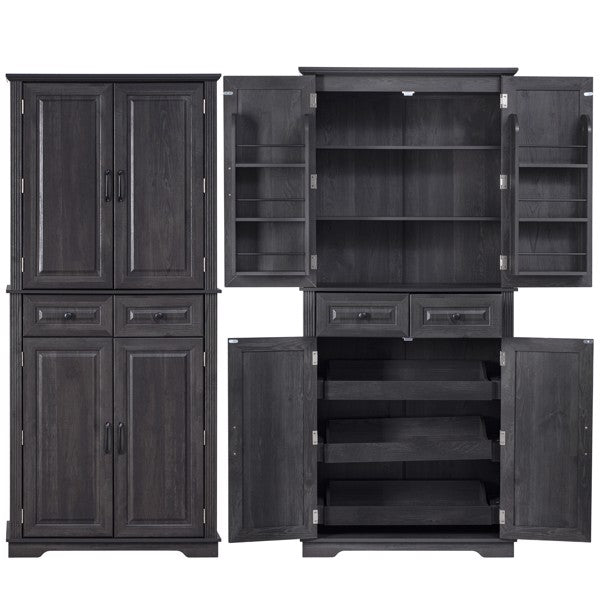 Farmhouse-style embossed textured storage cabinet