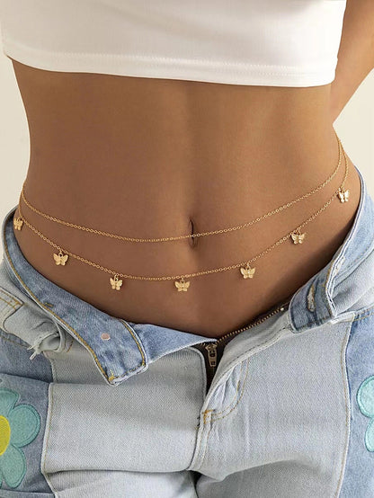 Fashion Beach Body Chain with Shells and Pearls