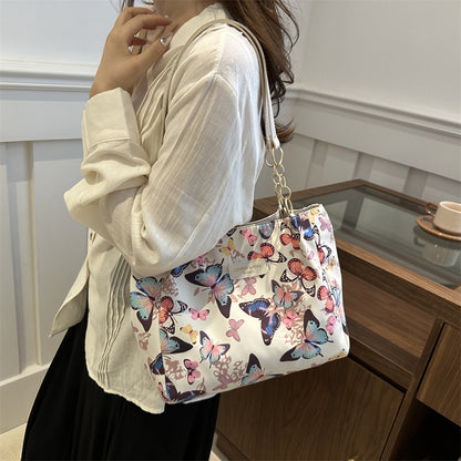 Fashion Canvas Tote Bag with Butterfly Design