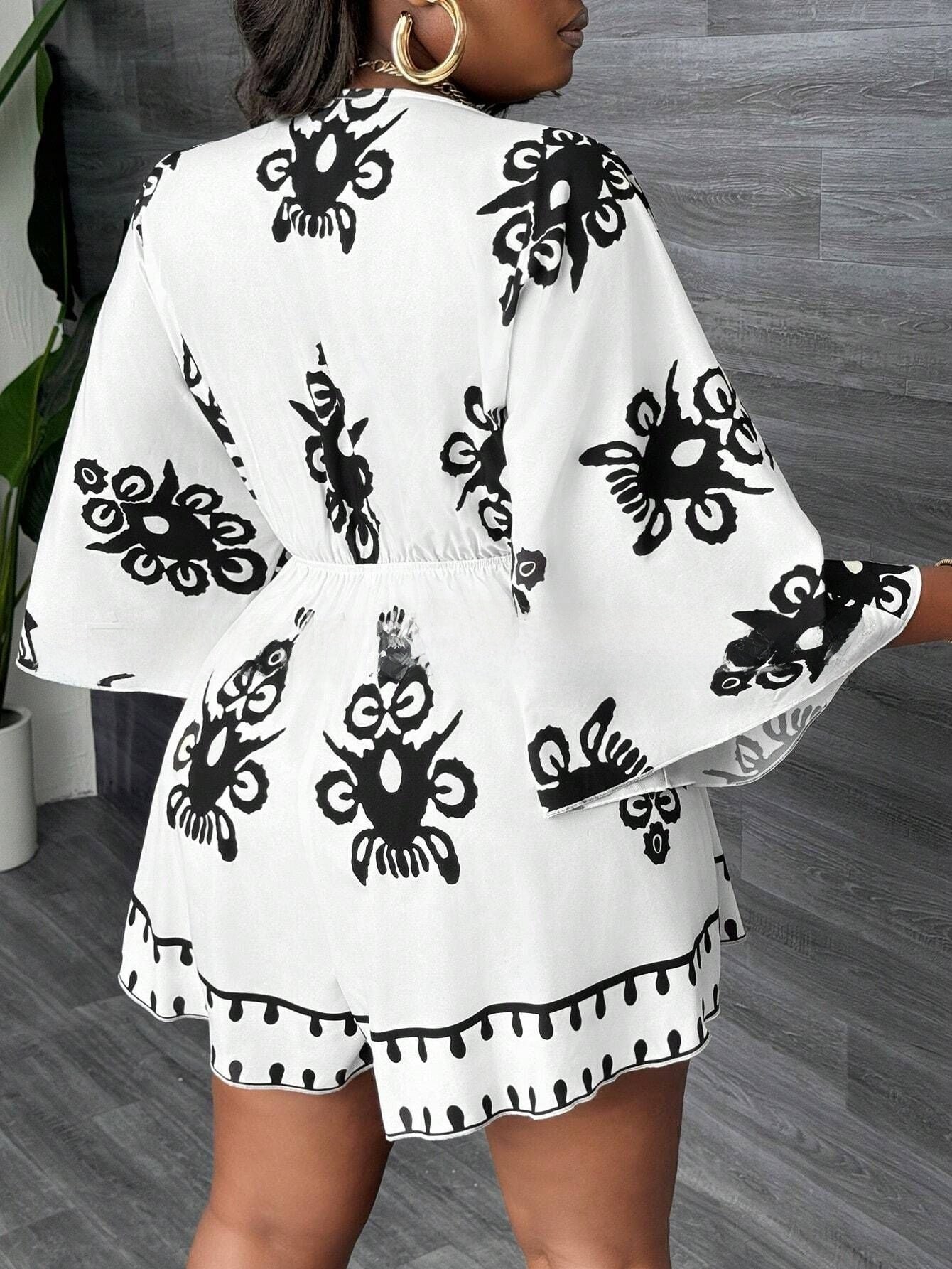 Fashion Casual Bell Sleeve Women's Jumpsuit