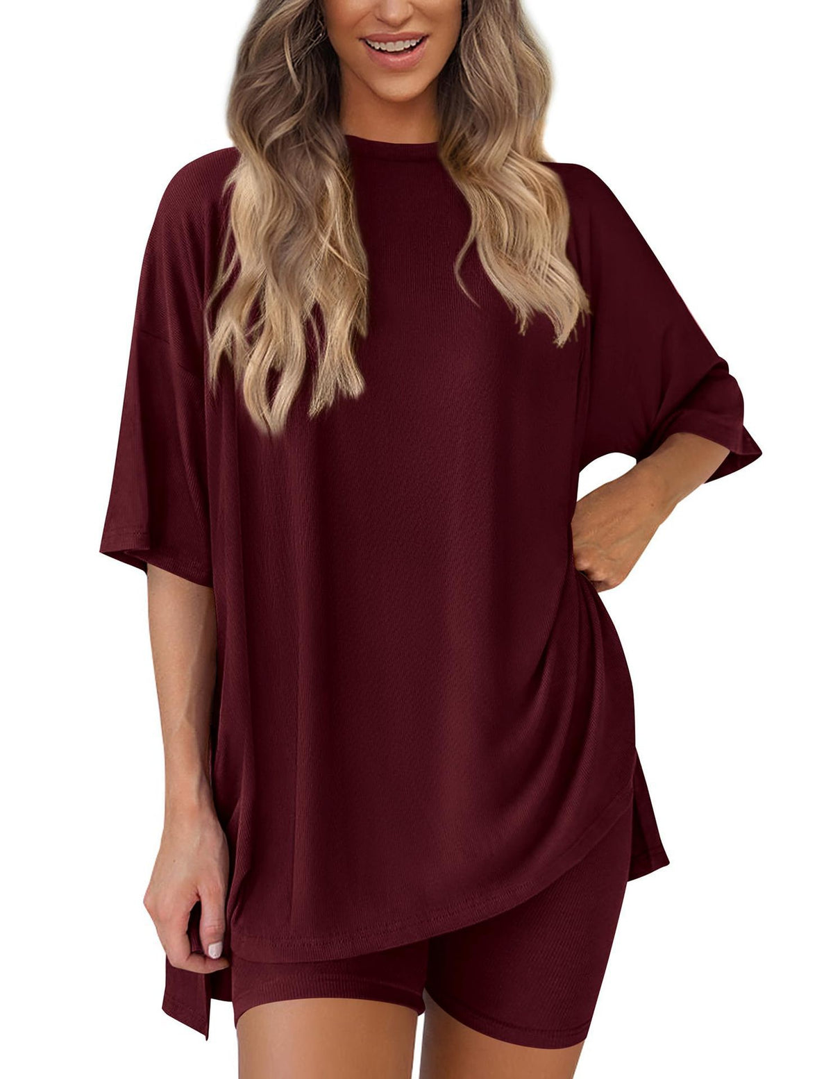 Fashion Casual Suit Solid Color Loose Pajamas