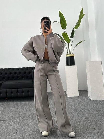 Fashion Casual Zipper Cardigan Pants