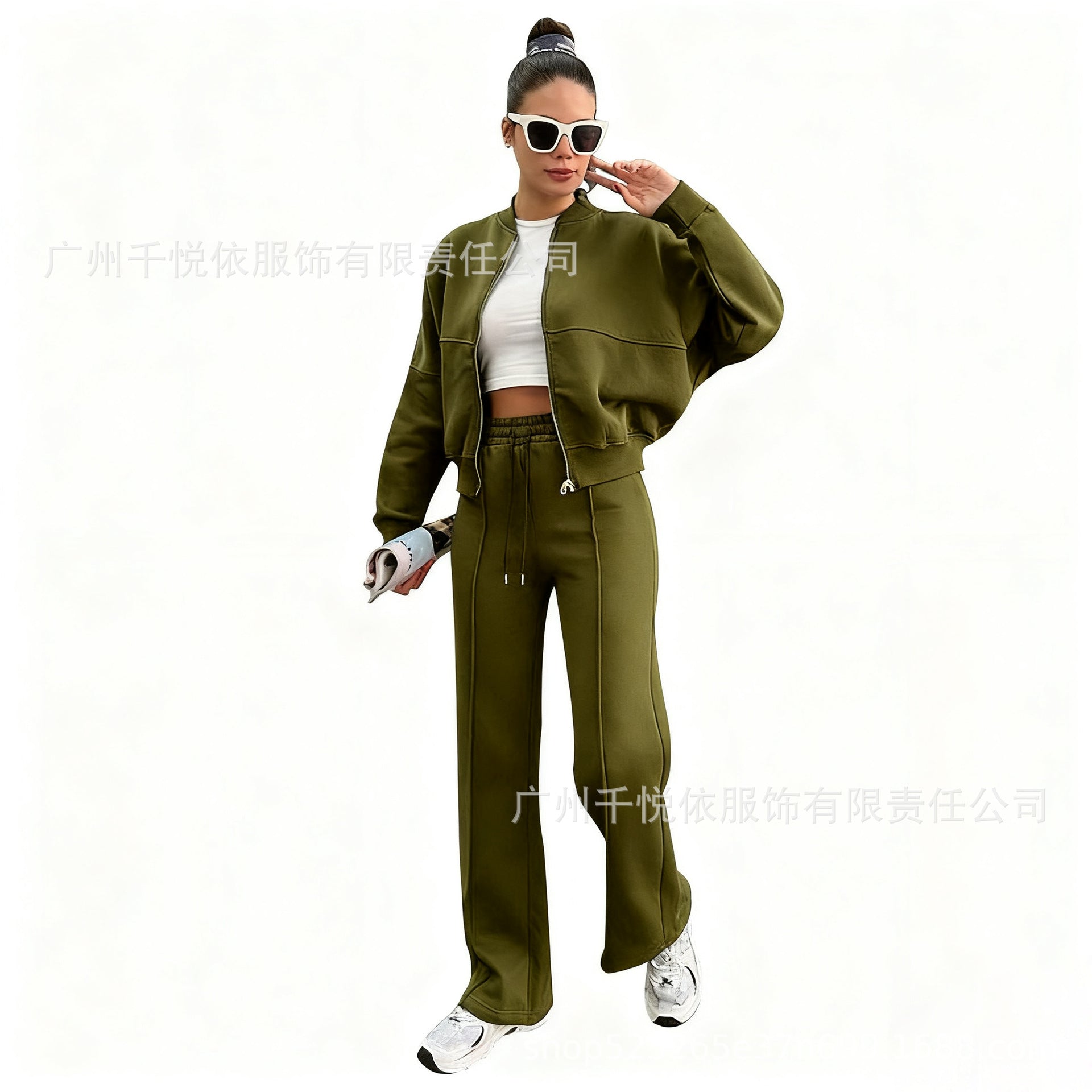 Fashion Casual Zipper Cardigan Pants