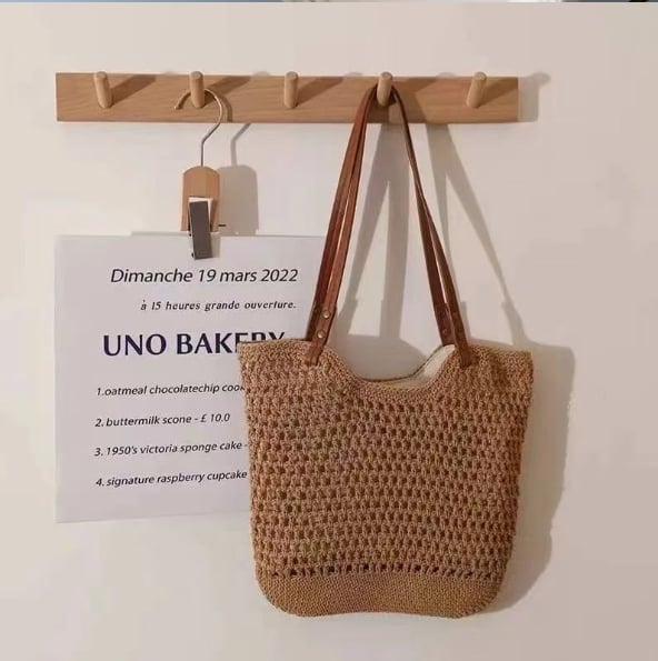 Fashion Cotton Woven Fishing Net Handbag (Small/Large)