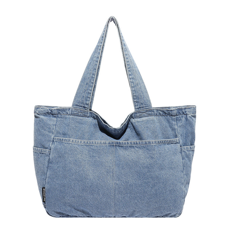 Fashion Denim Commuter Shoulder Tote Bag