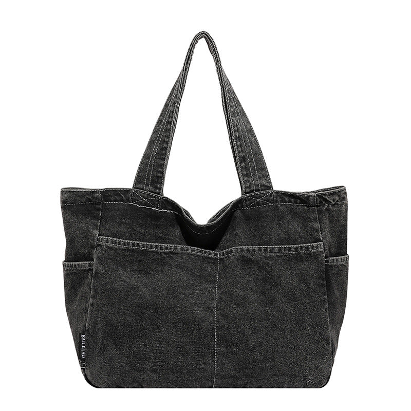Fashion Denim Commuter Shoulder Tote Bag