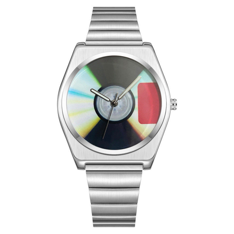 Fashion Disc-shaped Waterproof Quartz Watch