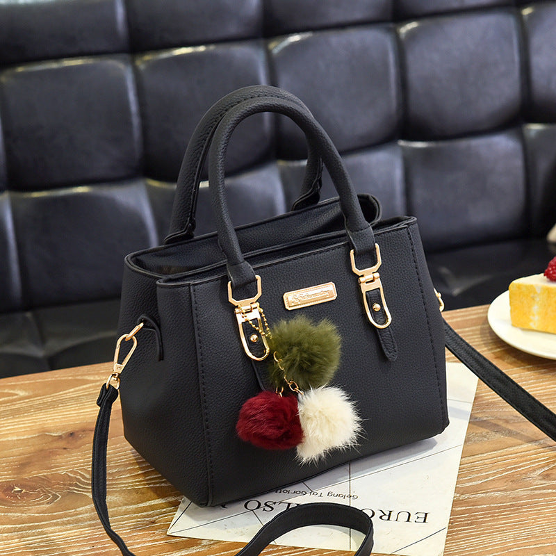 Fashion Double Layer Fur Accent Shoulder Bag