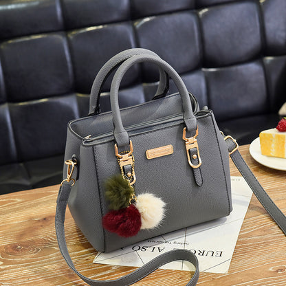 Fashion Double Layer Fur Accent Shoulder Bag