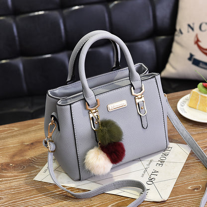 Fashion Double Layer Fur Accent Shoulder Bag