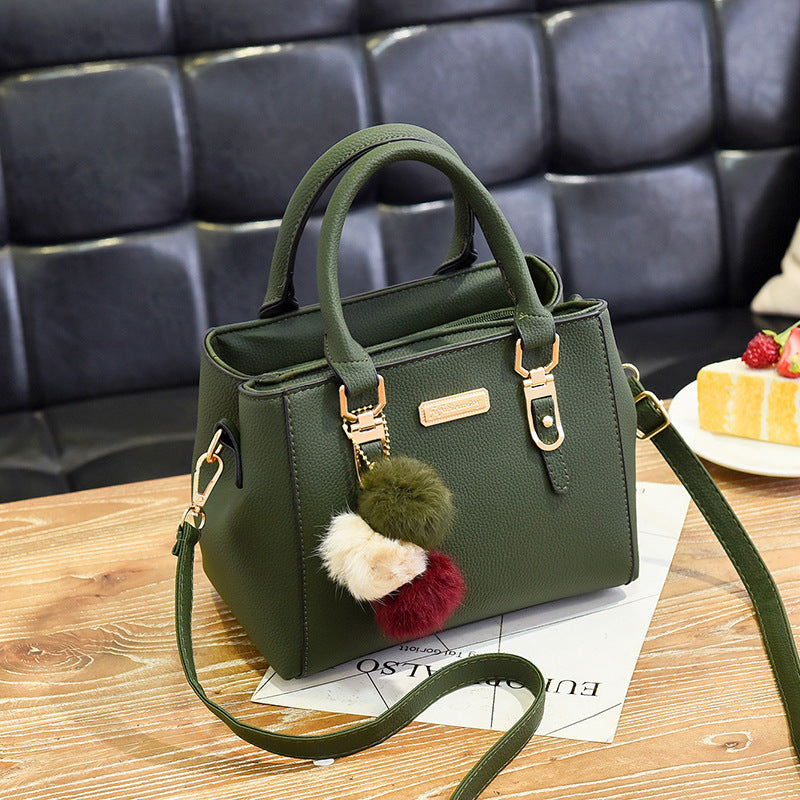 Fashion Double Layer Fur Accent Shoulder Bag